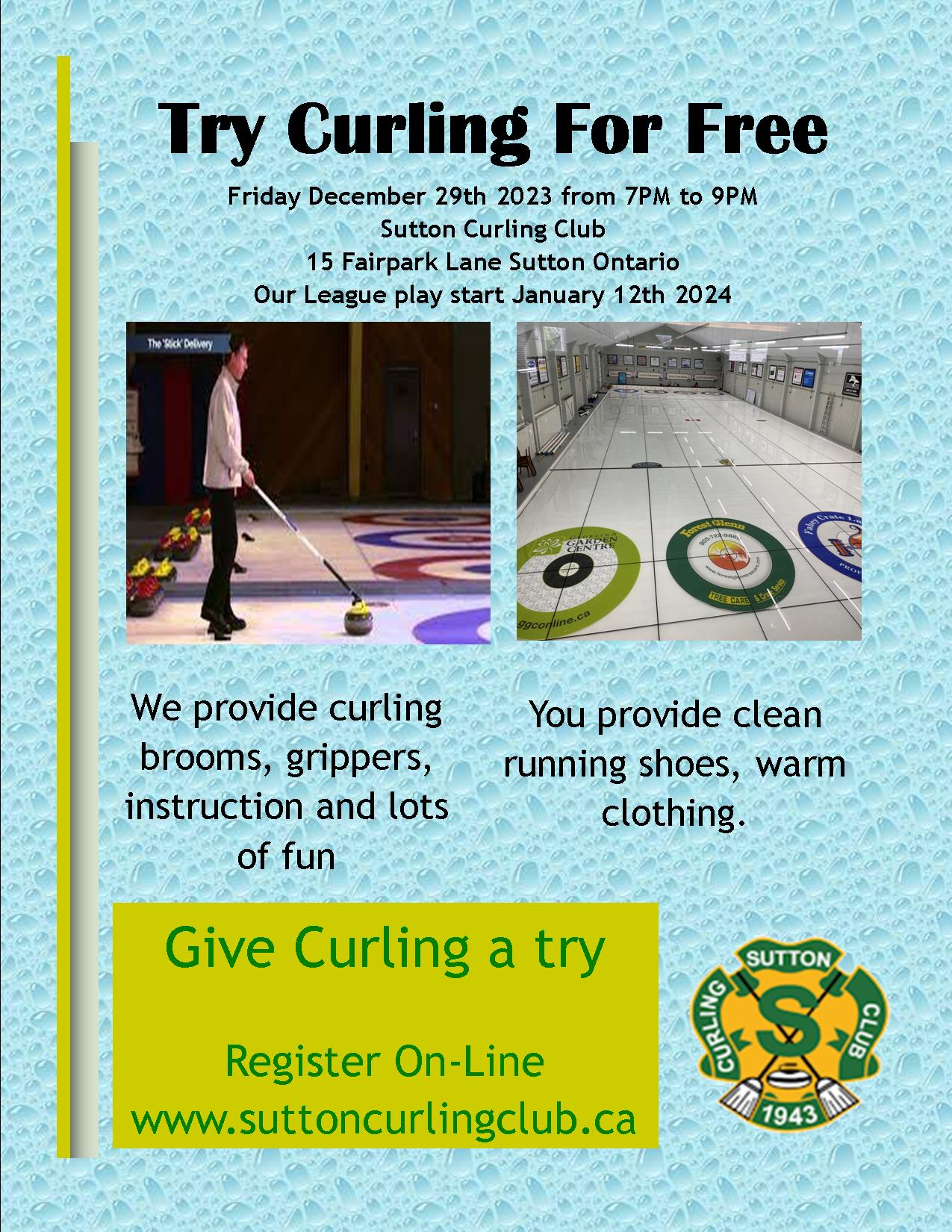 Try Curling for FREE!!! &quot;One Night Only&quot; (Dec 29th 2023)