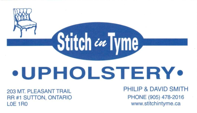 Logo-Stitch in Tyme Upholstery